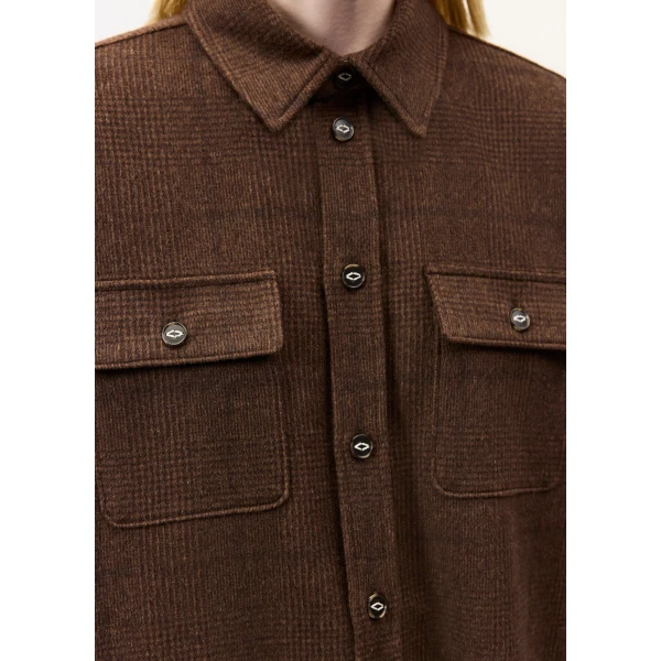 Adam Lippes Dorset Shirt in Chocolate, view 4