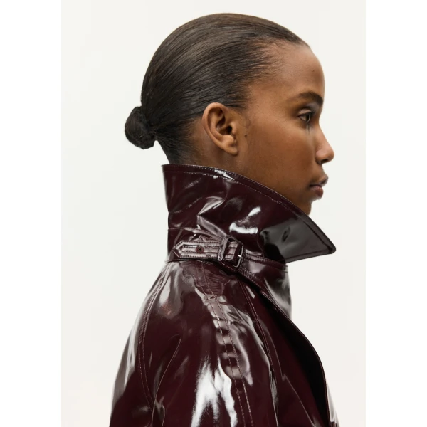 Adam Lippes Edo Trench in Aubergine Coat, view 4