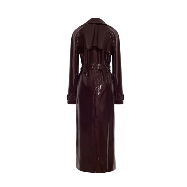 Adam Lippes Edo Trench in Aubergine Coat, view 5