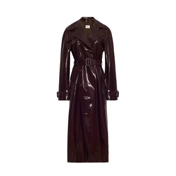Adam Lippes Edo Trench in Aubergine Coat