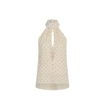 Adam Lippes Elodie Top in Cream/Chocolate