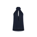 Adam Lippes Elodie Top in Navy/Cherry