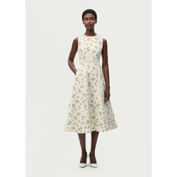 Adam Lippes Eloise Dress in Ivory Floral, view 2