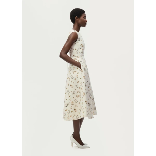 Adam Lippes Eloise Dress in Ivory Floral, view 3