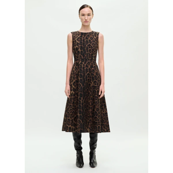 Adam Lippes Eloise Dress in Natural Leopard, view 2