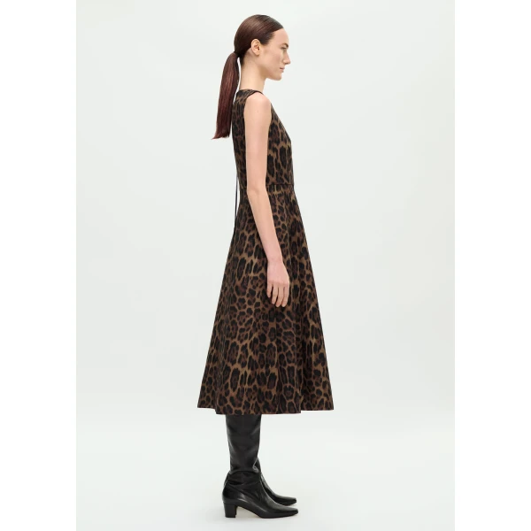 Adam Lippes Eloise Dress in Natural Leopard, view 3