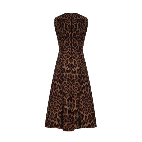 Adam Lippes Eloise Dress in Natural Leopard, view 4