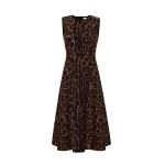 Adam Lippes Eloise Dress in Natural Leopard