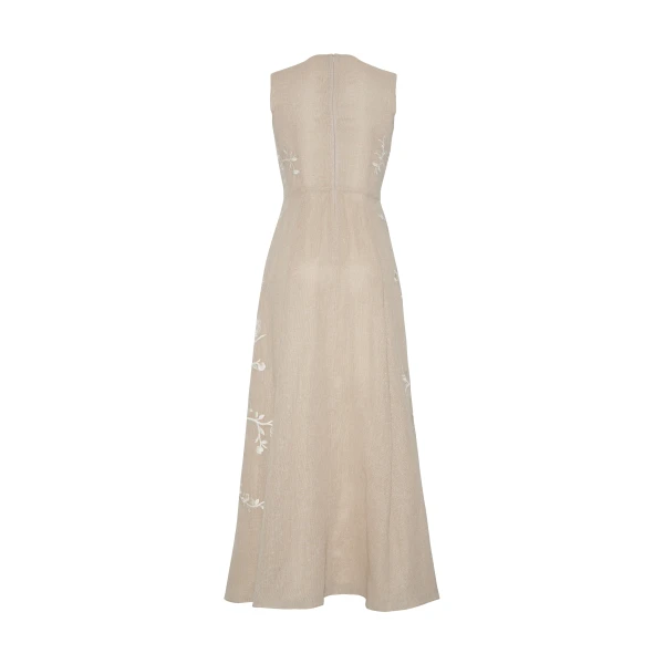 Adam Lippes Embroidered Eloise Dress in Parchment Floral, view 5