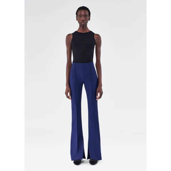 Adam Lippes Eva Flare Pant in Navy, view 2