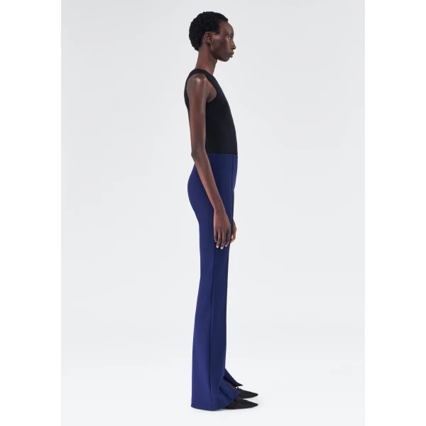 Adam Lippes Eva Flare Pant in Navy, view 3
