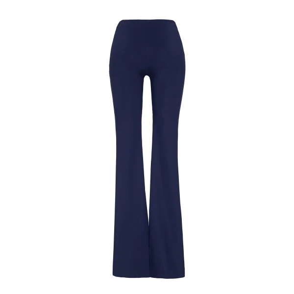 Adam Lippes Eva Flare Pant in Navy, view 4