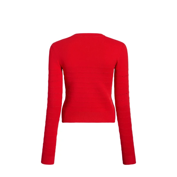 Adam Lippes Faye Cardigan in Cherry Red, view 5