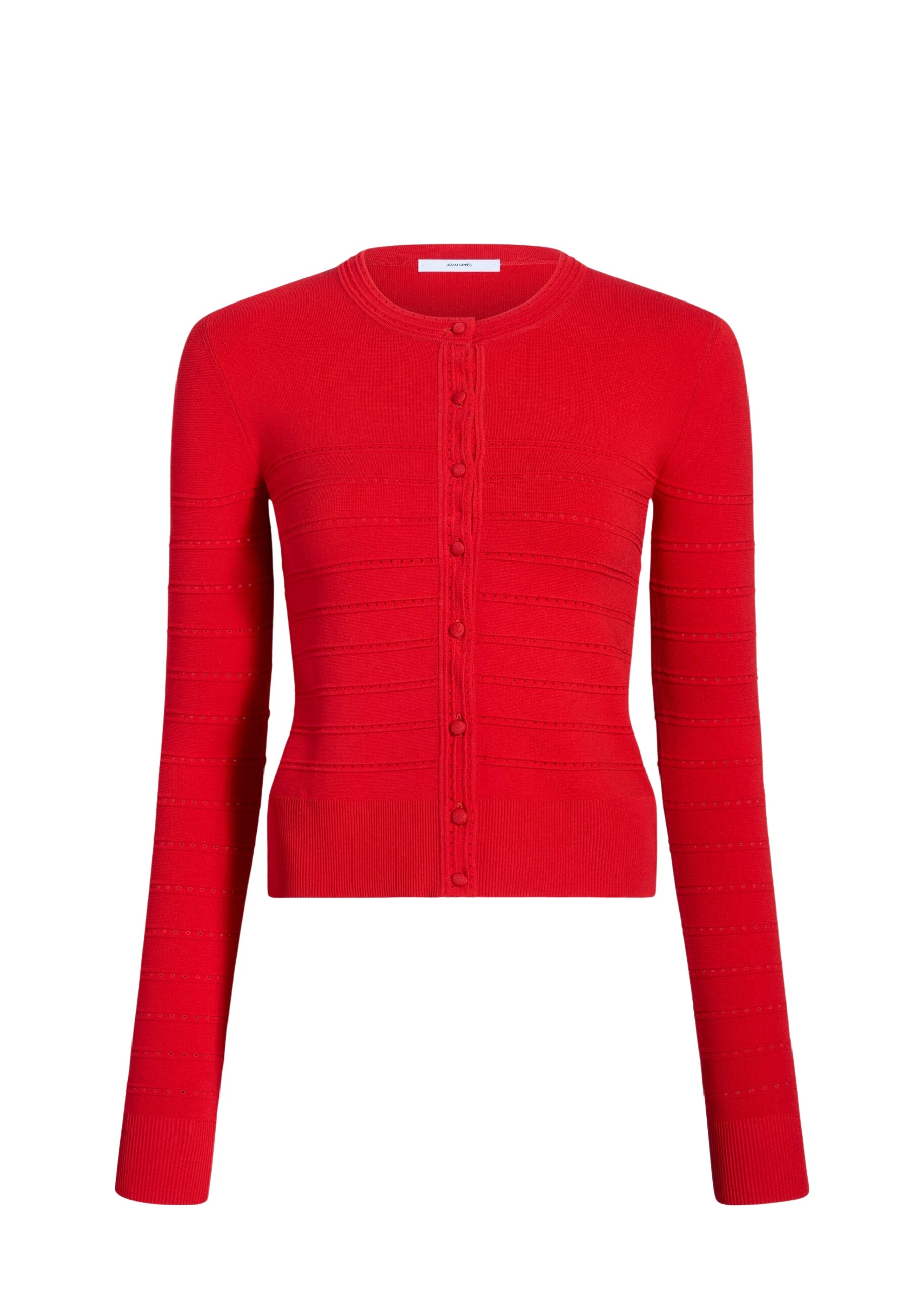 Adam Lippes Faye Cardigan in Cherry Red