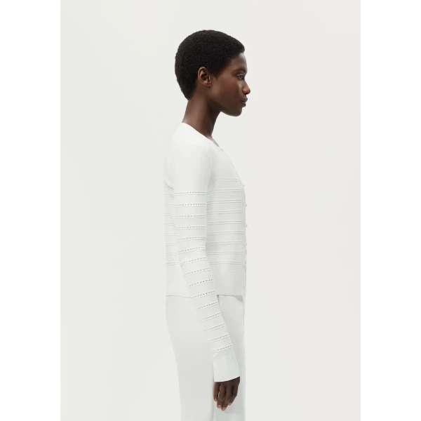 Adam Lippes Faye Cardigan in Ivory, view 3