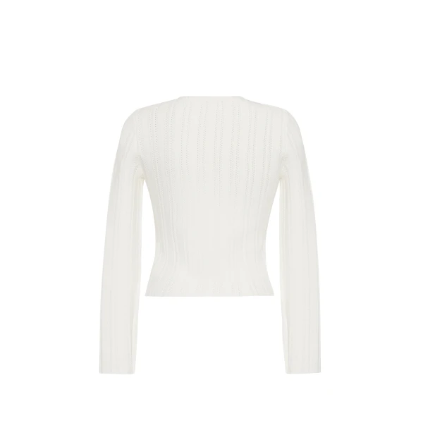 Adam Lippes Faye Cardigan in Ivory, view 5