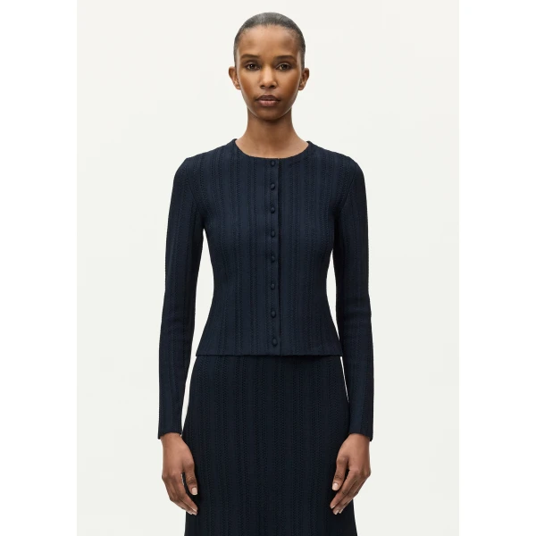 Adam Lippes Faye Cardigan in Navy, view 2