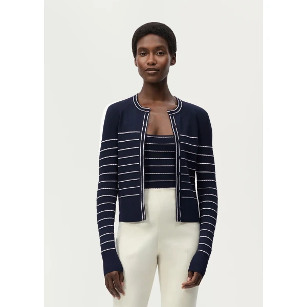 Adam Lippes Faye Cardigan in Navy, view 2