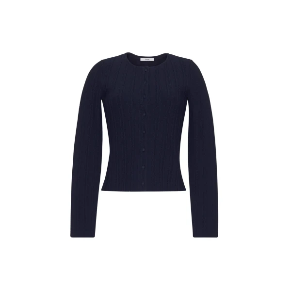 Adam Lippes Faye Cardigan in Navy