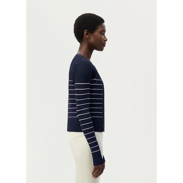 Adam Lippes Faye Cardigan in Navy, view 3