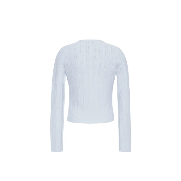 Adam Lippes Faye Cardigan in Pale Blue, view 5