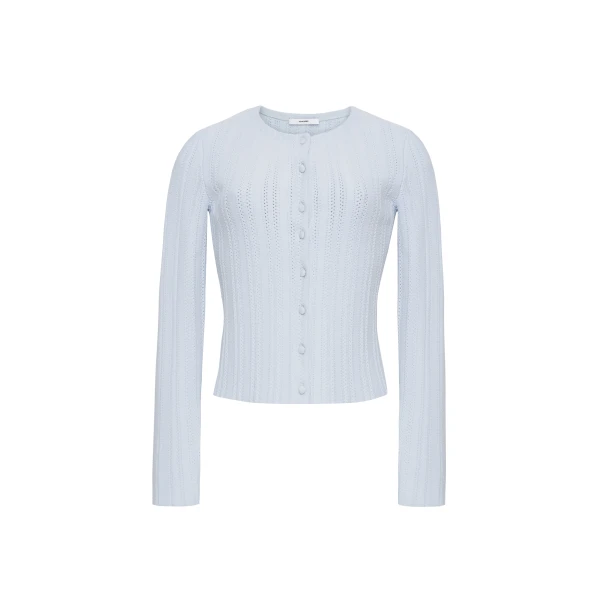 Adam Lippes Faye Cardigan in Pale Blue