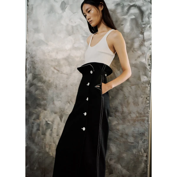 Adam Lippes Finch Skirt in Black, view 2