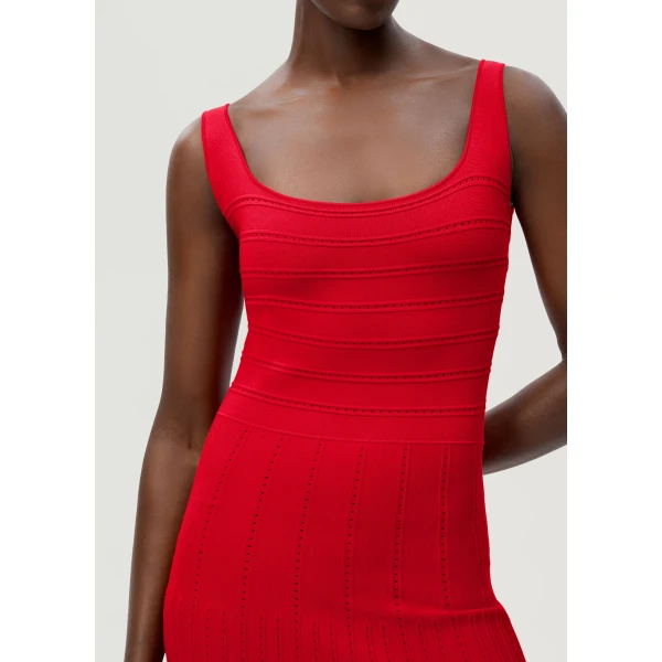 Adam Lippes Gemma Dress in Cherry Red, view 4