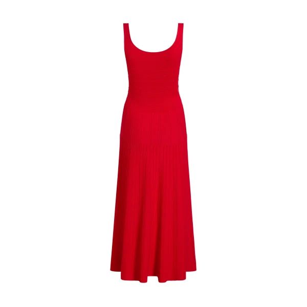 Adam Lippes Gemma Dress in Cherry Red, view 5