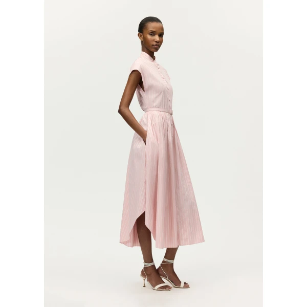Adam Lippes Genevieve Dress in Pink/White, view 3