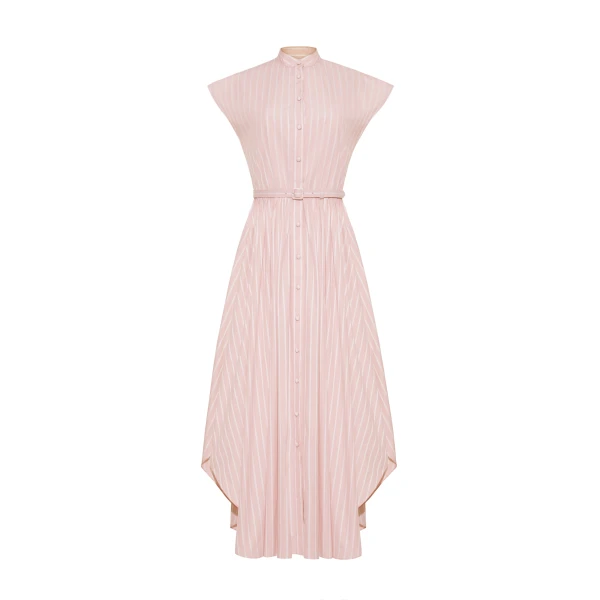 Adam Lippes Genevieve Dress in Pink/White