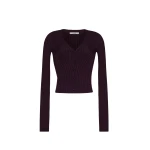 Adam Lippes Greer Cardigan in Aubergine