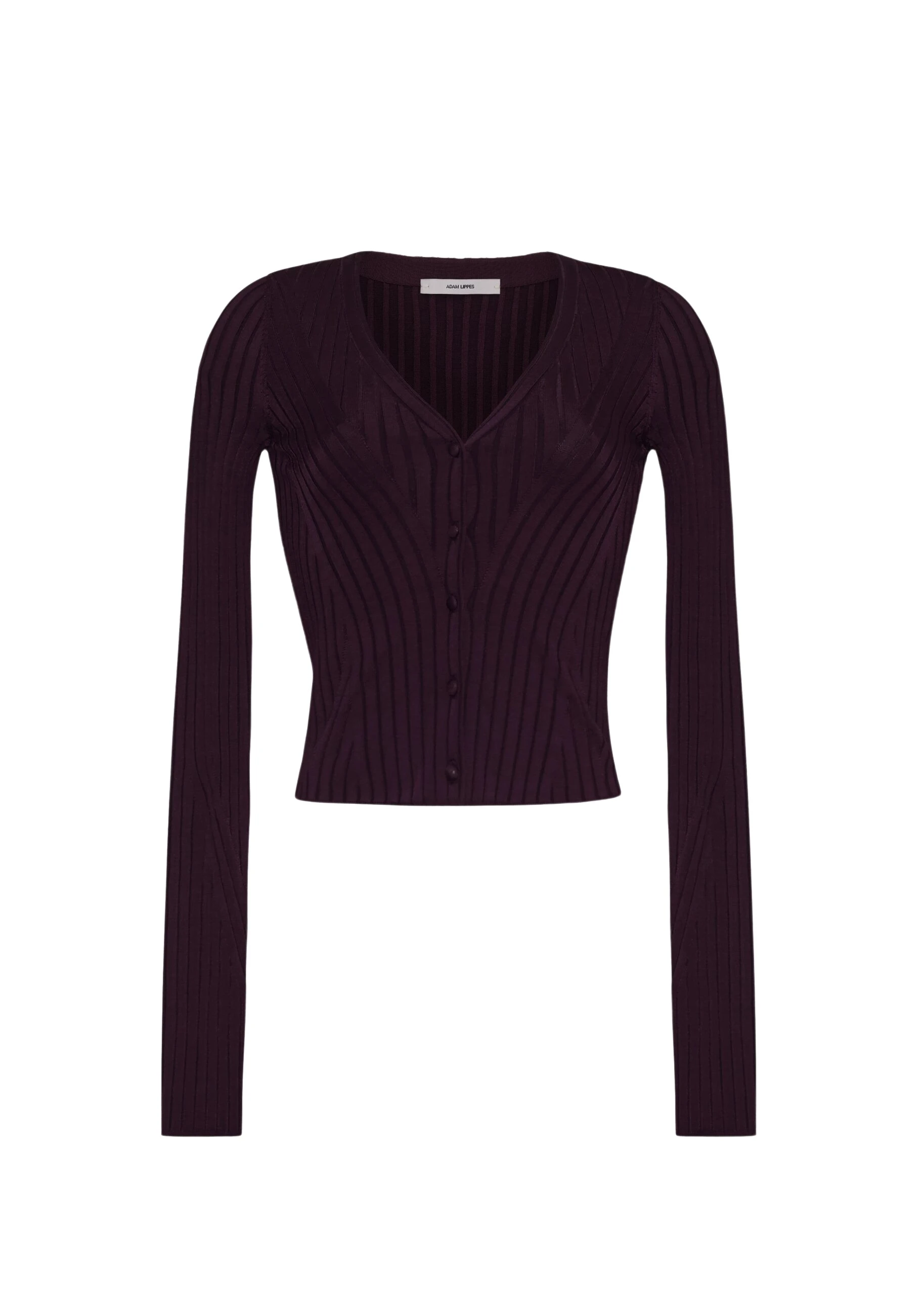 Adam Lippes Greer Cardigan in Aubergine
