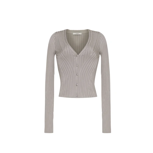 Adam Lippes Greer Cardigan in Silver