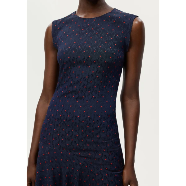 Adam Lippes Gwenyth Dress in Navy/Cherry, view 4