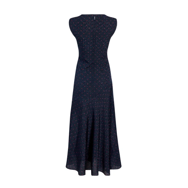 Adam Lippes Gwenyth Dress in Navy/Cherry, view 5