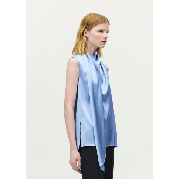 Adam Lippes Hana Top in Pale Blue, view 3