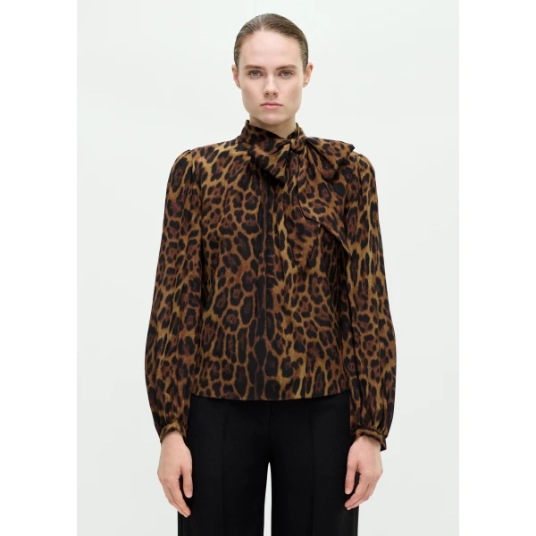 Adam Lippes Joan Top in Natural Leopard, view 2