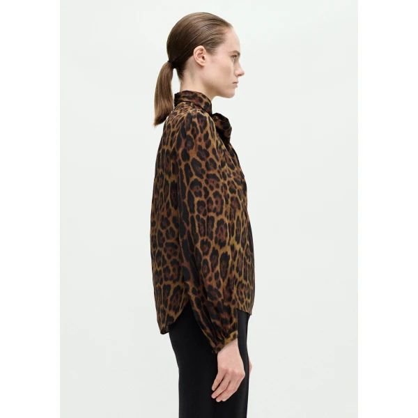 Adam Lippes Joan Top in Natural Leopard, view 3