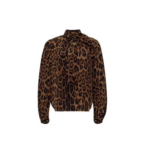 Adam Lippes Joan Top in Natural Leopard