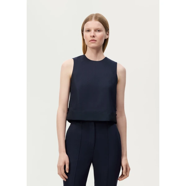 Adam Lippes Kai Top in Navy, view 2