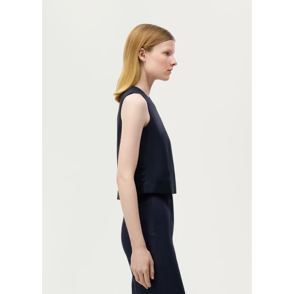 Adam Lippes Kai Top in Navy, view 3
