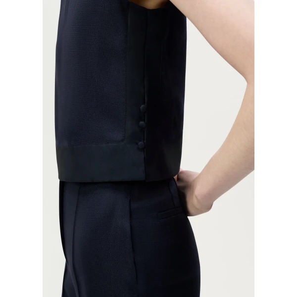 Adam Lippes Kai Top in Navy, view 4