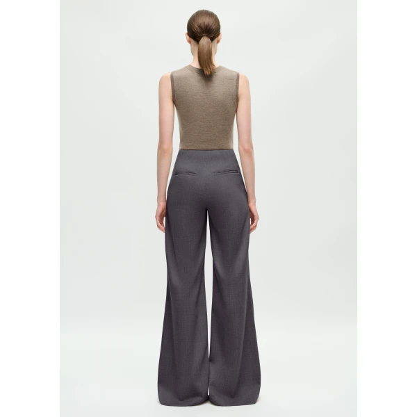 Adam Lippes Lamy Pant in Heather Grey, view 3