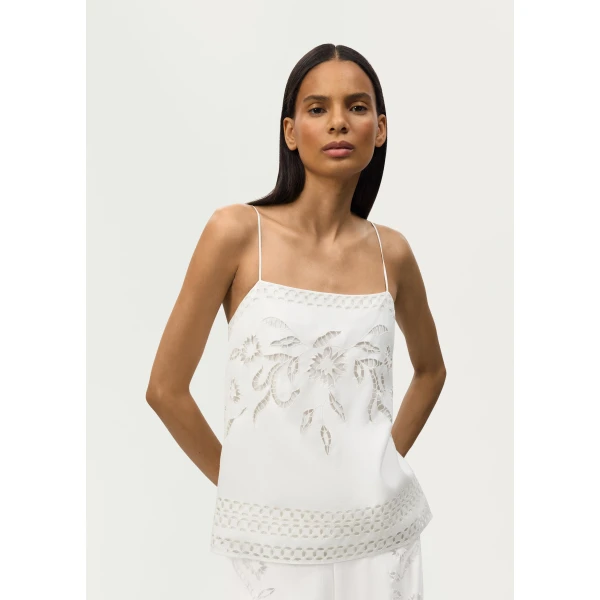 Adam Lippes Lark Top in White, view 4