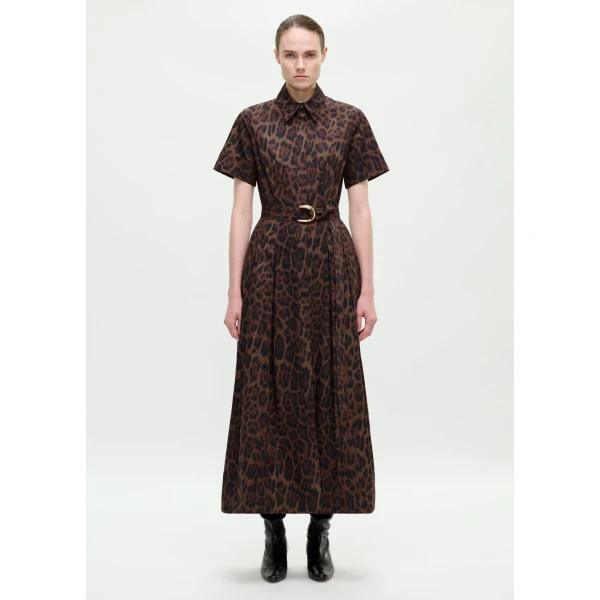 Adam Lippes Leighton Dress in Natural Leopard, view 2