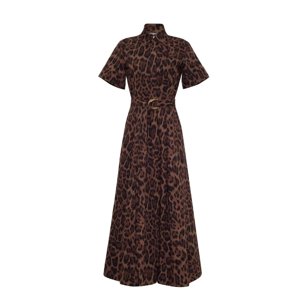 Adam Lippes Leighton Dress in Natural Leopard