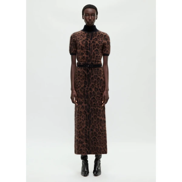 Adam Lippes Levi Skirt in Natural Leopard, view 2