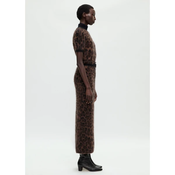 Adam Lippes Levi Skirt in Natural Leopard, view 3