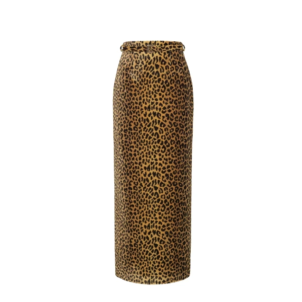 Adam Lippes Levi Skirt in Natural Leopard